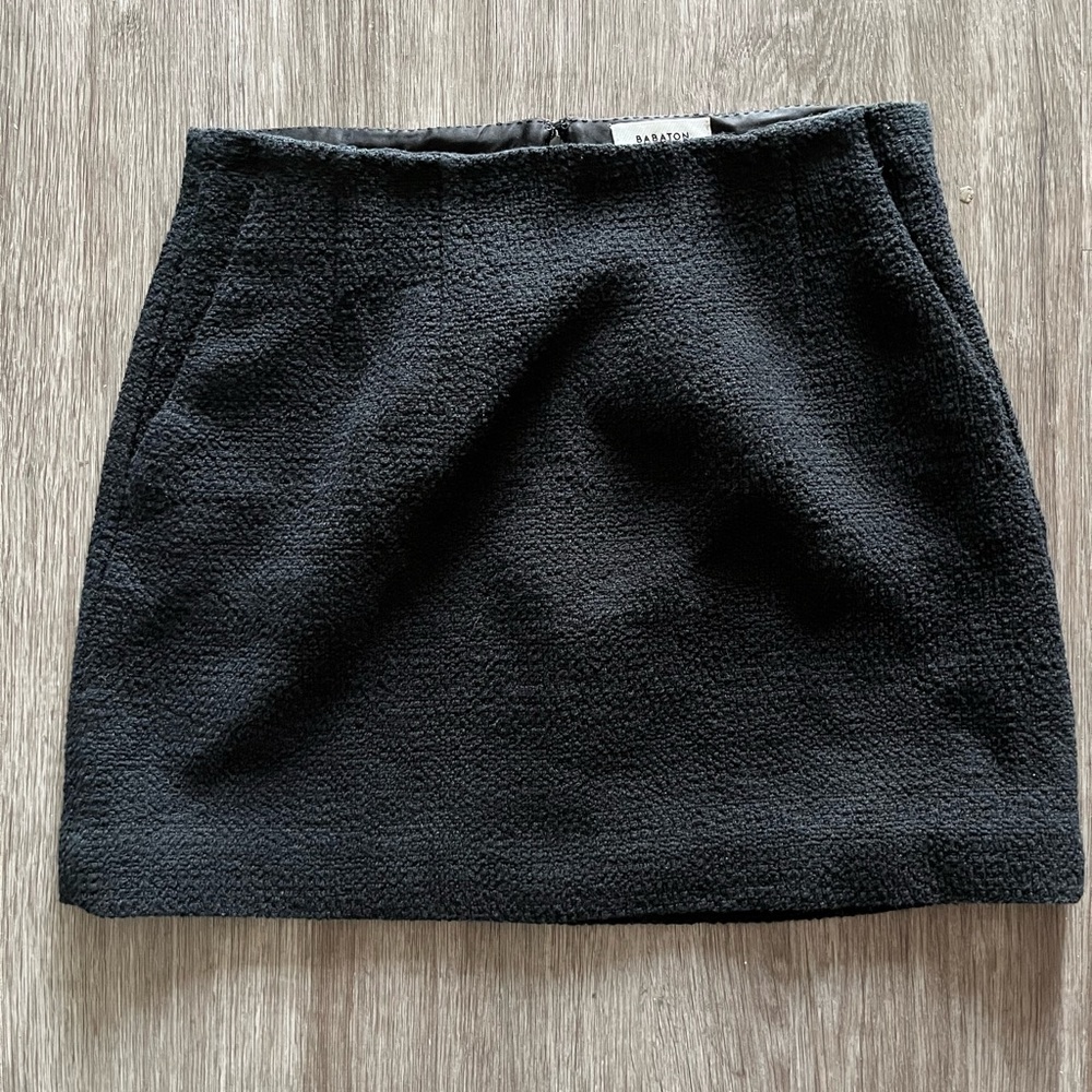 Babaton Black Textured Pencil Skirt